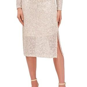 Halogen Sparkling Silver Pencil Skirt